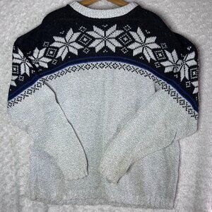 Mountain Express Made in‎ USA 100 Cotton Old Glory Winter Pattern Sweater Size L